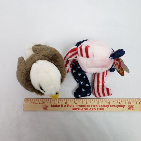 ty Beanie Baby 9" Spangle the Bear & Freedom the Eagle Patriot NEW WITH TAGS!!! - Picture 3 of 5
